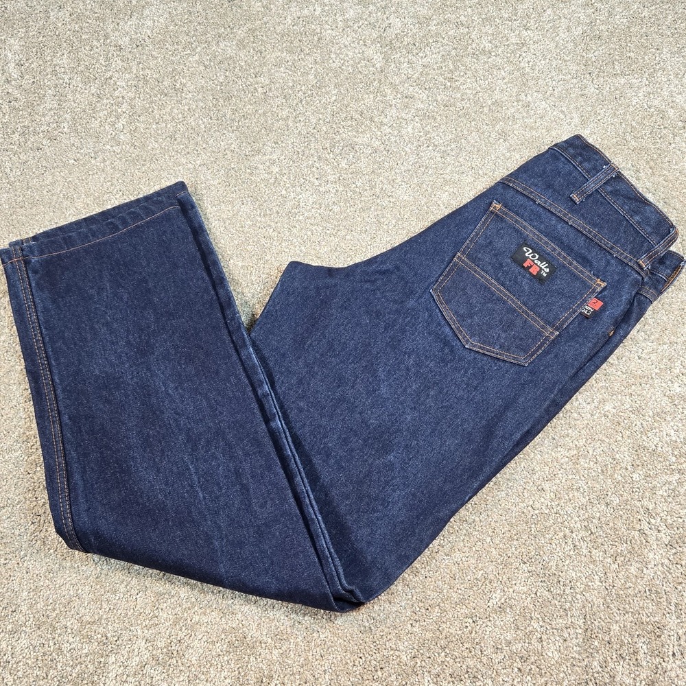 Walls FR Workwear Jeans Mens 34x32 dark Blue wash HRC 2 Flame Resistant Denim